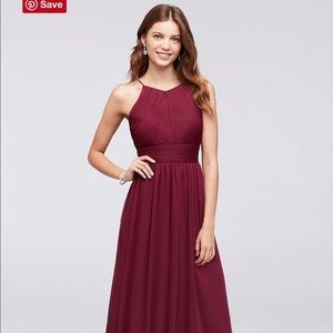 Micro-Pleated Mesh Halter Dress